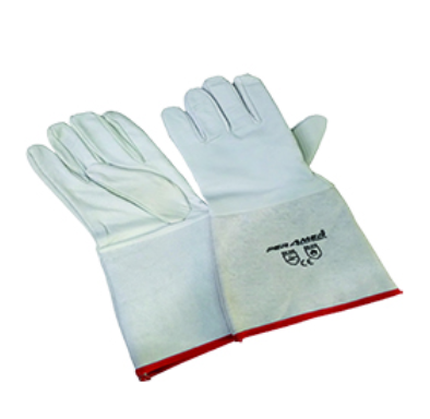 Grey Cuff TIG Welding Gloves with Flexible Leather Build and Heat Protection Ideal for Precision Welding Operations